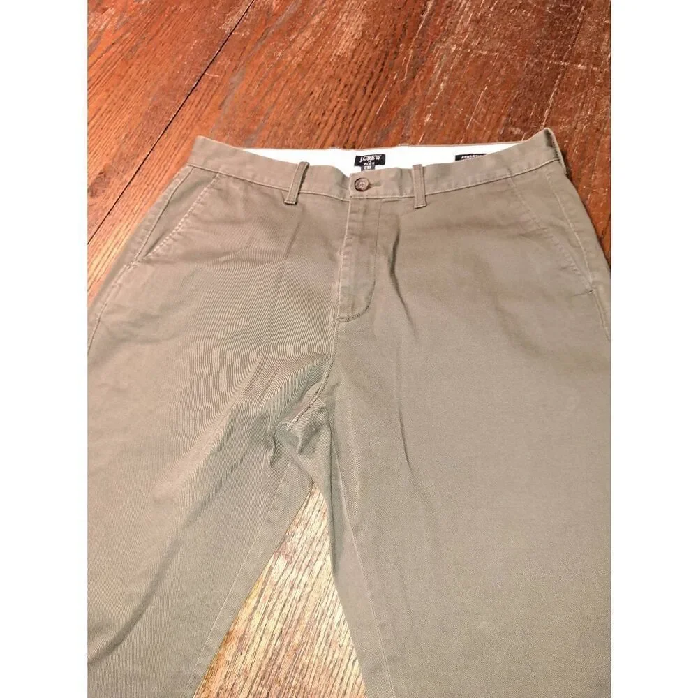 32x32 J Crew Reimagined Flex Brown Athletic Slim Olive Green Brown Pants